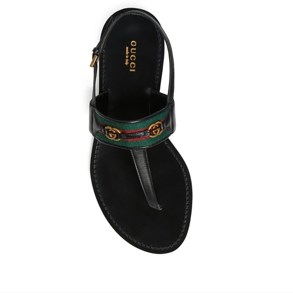 GUCCI Nylon Web Lifford Jakarta leather Sandals, black - Picture 4 of 13